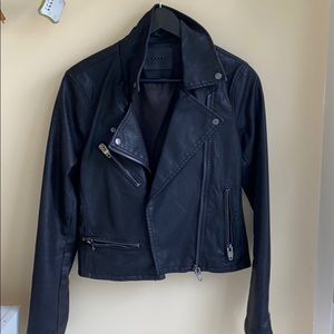 Black leather blank nyc jacket